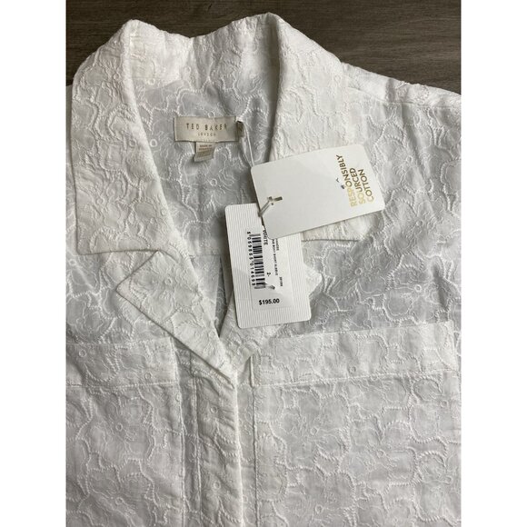 $195 TED BAKER Chancee Broidery Boxy Short sleeve Shirt blouse size 2 SOLD OUT - Picture 12 of 14